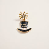 Glitter Happy New Year Hat Fireworks Earrings