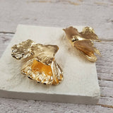 Multi Layered Vintage Gold Leaf Earrings