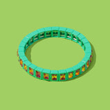Penelope Stretch Bracelet - Enamel w/Small Rectangle Stones