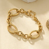 Gold Bracelet With Three Separate Large Links