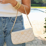 Livi Cream Quilted Crossbody Bag