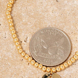 Beaded Cross Coin Charm Bracelet