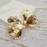 Multi Layered Vintage Gold Leaf Earrings
