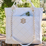 Kinzley Cream Quilted Tote Bag