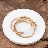 White + Worn Gold Bracelet Stack
