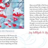 Brochure with red berries on a branch and text about 'Peace in My Presence' and 'Sing hallelujahs to My holy Name'.