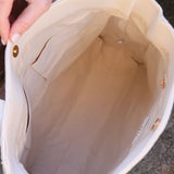 Kinzley Cream Quilted Tote Bag