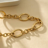Golden Necklace With Five Separate Large Links
