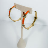 AU Enamel Hoop Earrings Mary Square
