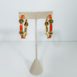 AU Enamel Hoop Earrings Mary Square
