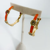 AU Enamel Hoop Earrings Mary Square