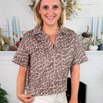 Amber Leopard Denim Pocket Crop Top Karlie