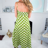 Annalisa Green Gingham with Strawberry Maxi Dress Elizabeth James the Label