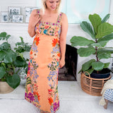 Annalisa Peach Tapestry Maxi Dress Elizabeth James the Label