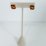 Annie Navy + Orange Stud Earrings Mary Square