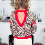 Aretha Contrast Open Back Sweater
