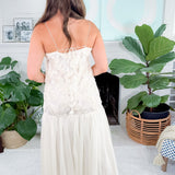 Arwen Ivy + Floral Monochromatic Ivory Dress Lucy Paris