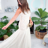 Arwen Ivy + Floral Monochromatic Ivory Dress Lucy Paris