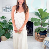 Arwen Ivy + Floral Monochromatic Ivory Dress Lucy Paris