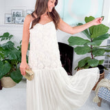 Arwen Ivy + Floral Monochromatic Ivory Dress Lucy Paris