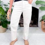Ashley Optic White High Rise Slouchy Barrel Jean KUT
