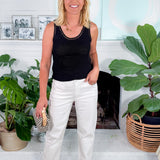Ashley Optic White High Rise Slouchy Barrel Jean KUT