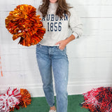 Auburn Tigers Gray Mock Neck Hi-Dive Cropped Sweatshirt