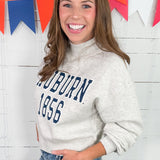 Auburn Tigers Gray Mock Neck Hi-Dive Cropped Sweatshirt