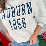 Auburn Tigers Gray Mock Neck Hi-Dive Cropped Sweatshirt