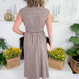 Baker Chocolate Gingham Maxi Dress Entro