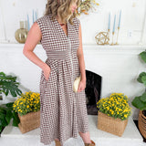 Baker Chocolate Gingham Maxi Dress Entro