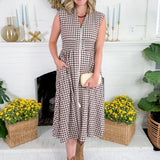 Baker Chocolate Gingham Maxi Dress Entro