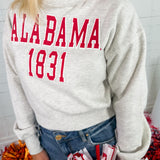 Bama Gray Mock Neck Hi-Dive Crop Sweatshirt