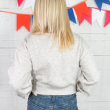 Bama Gray Mock Neck Hi-Dive Crop Sweatshirt