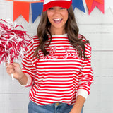 Bama Red + White Crimson Tide Hi-Dive Sweatshirt