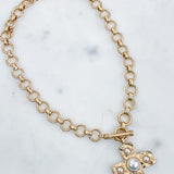 Bold Cross with Pearl Necklace