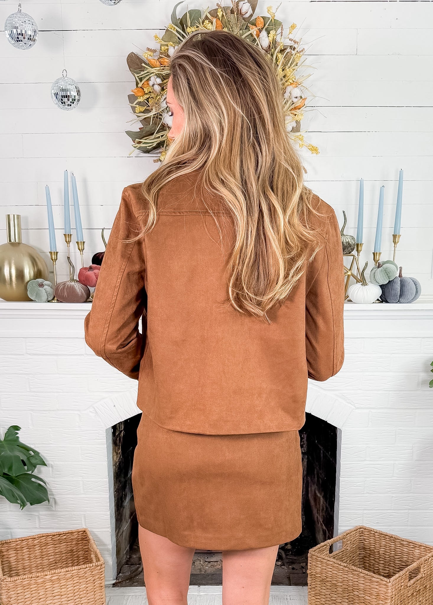 Brent Toffee Faux Suede Jacket Lucy Paris