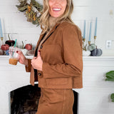 Brent Toffee Faux Suede Jacket Lucy Paris