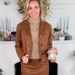 Brent Toffee Faux Suede Jacket Lucy Paris