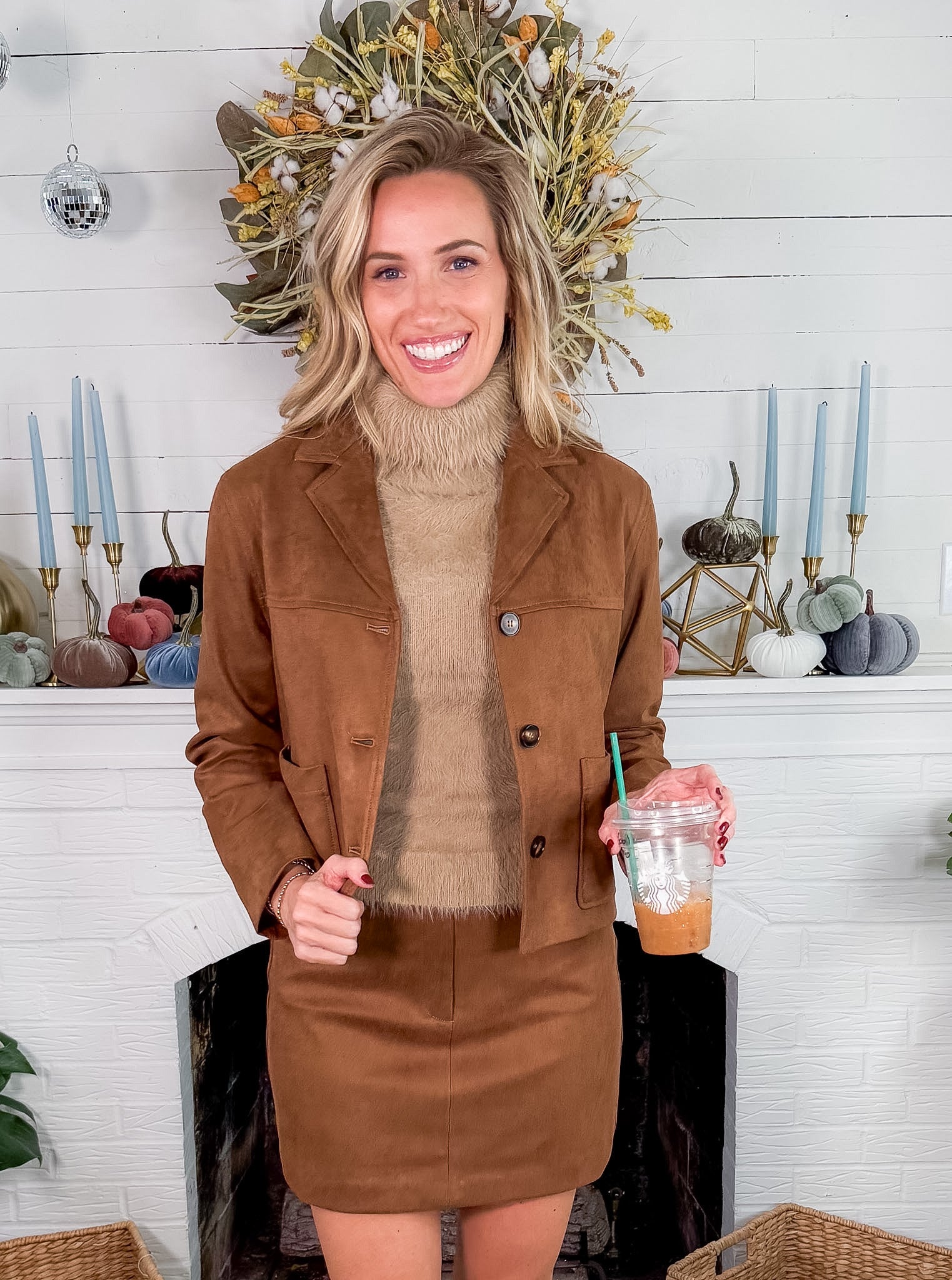 Brent Toffee Faux Suede Jacket Lucy Paris