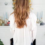 Burch Ivory Pleated + Ruffle Top Molly Bracken