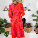 Cameron Fire Glow Over Midi Dress Mary Square