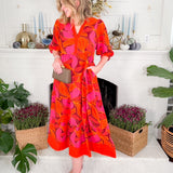 Cameron Fire Glow Over Midi Dress Mary Square