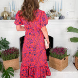 Camila Coral Toile Tulip Dress Mary Square