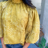 Carmen Chartreuse Python Top SEDGE