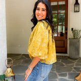 Carmen Chartreuse Python Top SEDGE