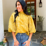 Carmen Chartreuse Python Top SEDGE