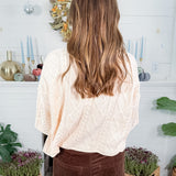 Carmen Ecru Cable Knit Cropped Sweater Entro