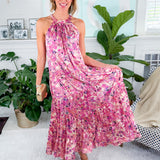 Celeste Pink Shimmer Maxi Dress Molly Bracken