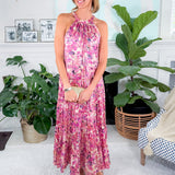 Celeste Pink Shimmer Maxi Dress Molly Bracken